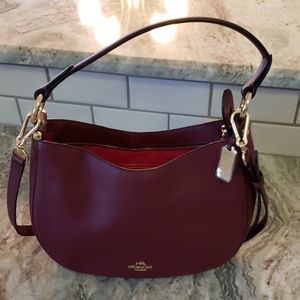 Coach Nomad Crossbody Hobo Purse in Light Burgundy
